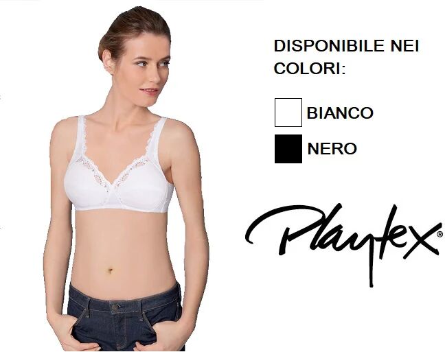 PLAYTEX Reggiseno Donna In Filo Di Scozia Art. 6695-6696 Col. Mis. E Coppa A Scelta NERO COPPA C 40