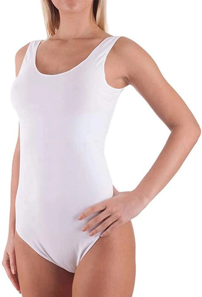 BELLISSIMA Body Canotta Spalla Larga Donna Art 090 Colore E Misura A Scelta TURCHESE M-L