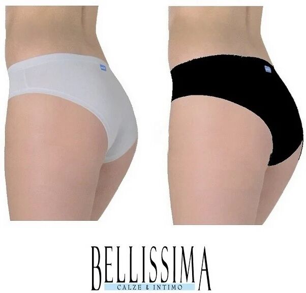 BELLISSIMA Slip Donna In Cotone Art C01 Colore E Misura A Scelta BIANCO 2