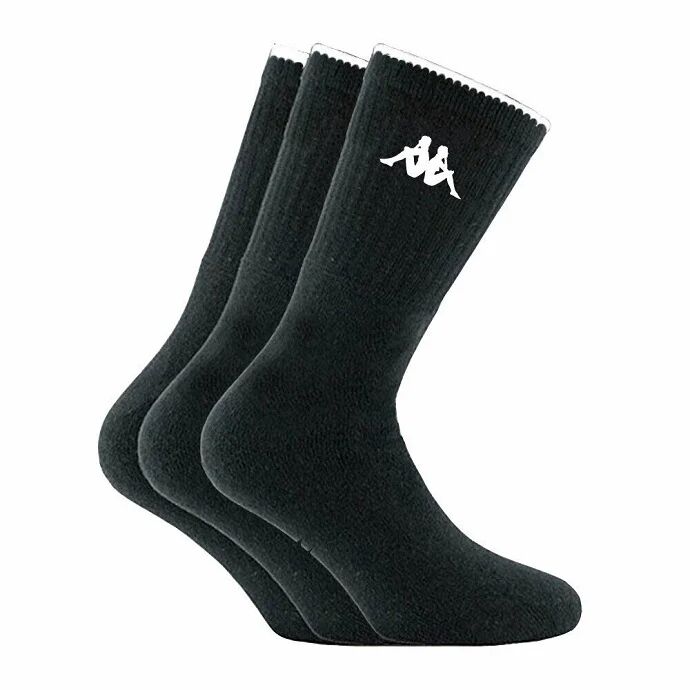 KAPPA 6 Paia Di Calze Corte Unisex Di Spugna Art K540 Colore E Misura A Scelta NERO