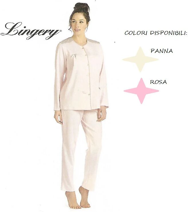 LINGERY Pigiama Donna Calibrato Interlock Art.0827 Colore E Misura A Scelta ROSA 60