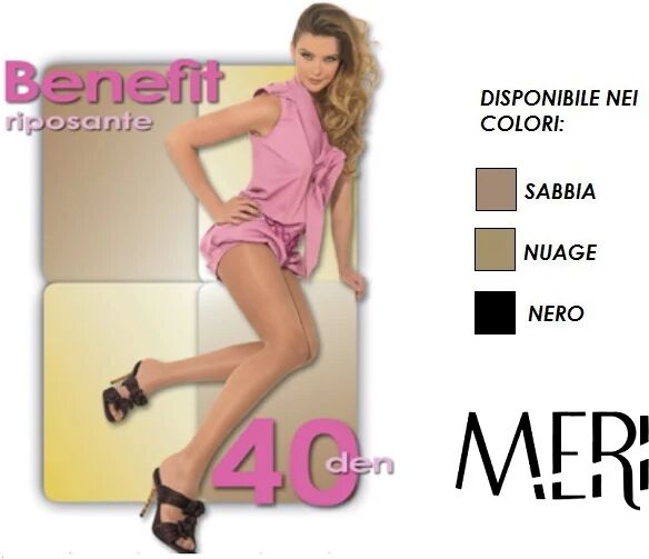 MERI 6 Collant Donna In Microfibra 40 Den. Art. 268 Benefit Col. E Mis. A Scelta NUAGE 4-L