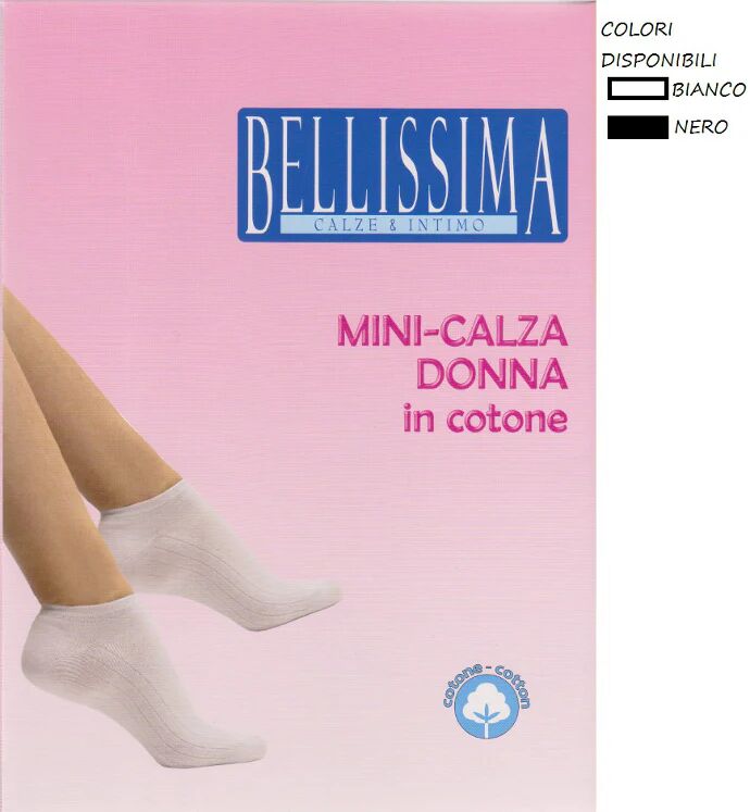 BELLISSIMA 3 Paia Di Mini Calza Donna In Cotone Colore Foto Misura A Scelta NERO 39/42