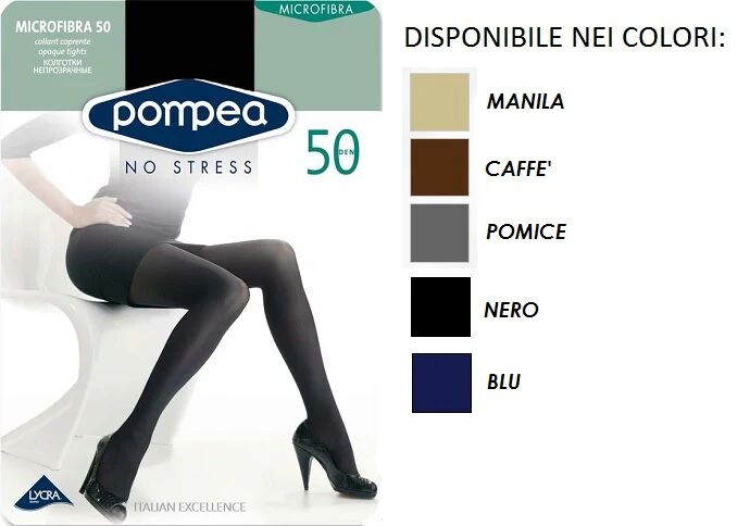 POMPEA 6 Collant Donna Art Microfibra 50 Col. E Mis. A Scelta COFFEE 1-2