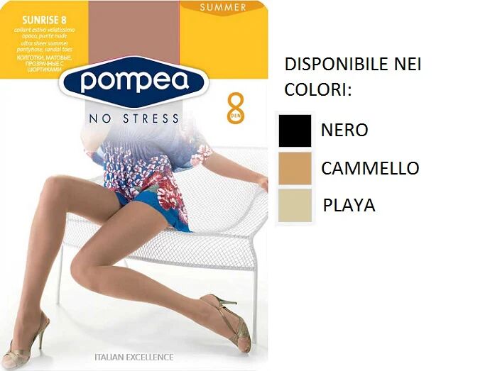 POMPEA 6 Collant Donna Art Sunrise 8 Col. E Mis. A Scelta NERO XL