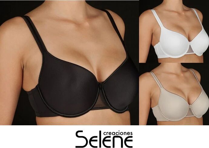 SELENE Reggiseno Donna Imbottito Con Ferretto Art. Sara Col. Mis. E Coppa A Scelta NERO 3 COPPA C