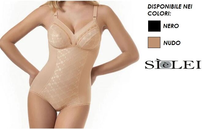 SIèLEI Body Modellatore Donna Senza Ferretto Art. 811 Col. E Mis. A Scelta Coppa C NERO 3