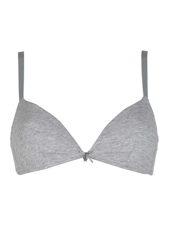 SieLei 1458 Reggiseno a triangolo senza ferretto coppa B Reggiseni donna Grigio taglia 04