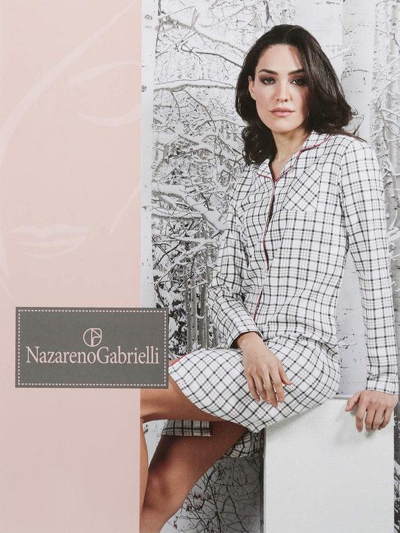 Nazareno Gabrielli Camicia da notte con stampa Pigiami donna Blu taglia S