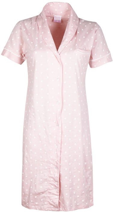 Kissimo Camicia da notte manica corta con bottoni Pigiami donna Rosa taglia M