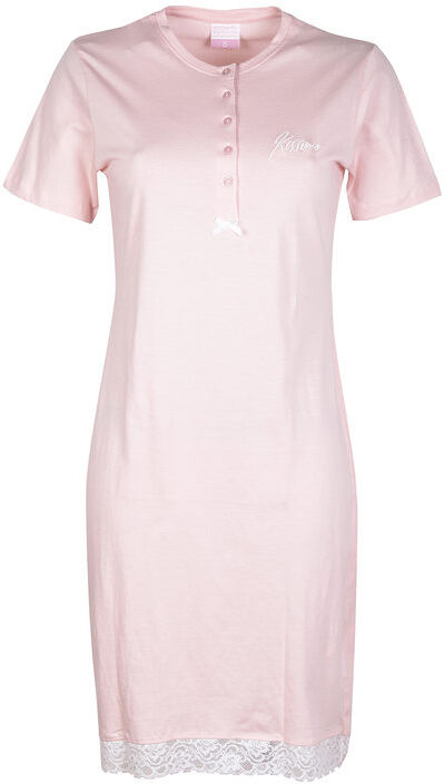 Kissimo Camicia da notte manica corta in cotone Pigiami donna Rosa taglia S