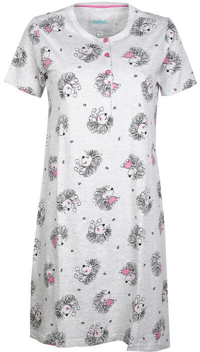 Infiore Camicia da notte manica corta Pigiami donna Grigio taglia XL