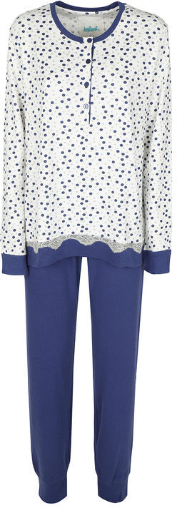 Infiore Camicia da notte manica lunga a pois donna Pigiami donna Blu taglia 44