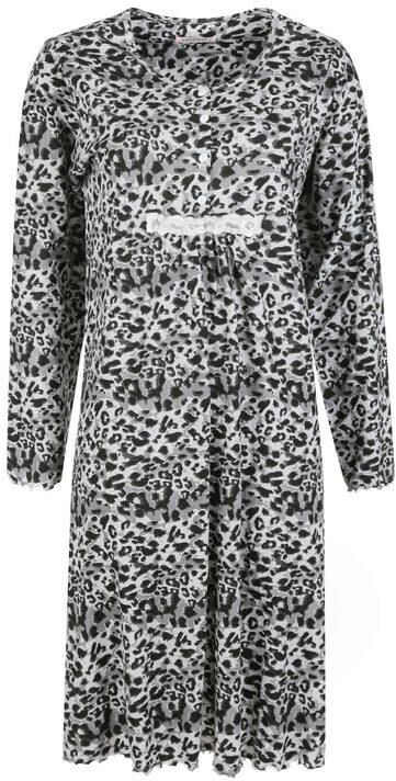 Cootaiya Camicia da notte manica lunga con stampa animalier Pigiami donna Grigio taglia L