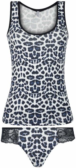 Magic Dream Coordinato intimo donna animalier top+slip Completi Intimi donna Blu taglia M