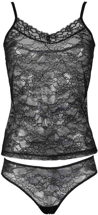 Magic Dream Coordinato intimo donna in pizzo top + brasiliana Completi Intimi donna Nero taglia L