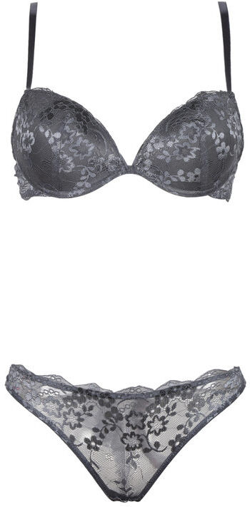 Gian Marco Venturi G5574C Reggiseno imbottito + brasiliano Completi Intimi donna Grigio taglia 02