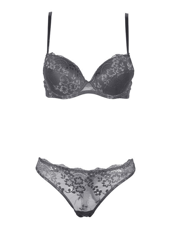 Gian Marco Venturi G5576C Push up + Brasiliano Completi Intimi donna Grigio taglia 02