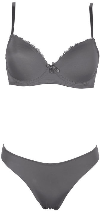 Gian Marco Venturi G5578C Reggiseno imbottito con ferretto + Brasiliano Completi Intimi donna Grigio taglia 03