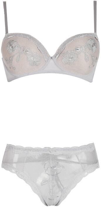 Pura Luxury P0619 C Reggiseno imbottito + brasiliano Completi Intimi donna Bianco taglia 04