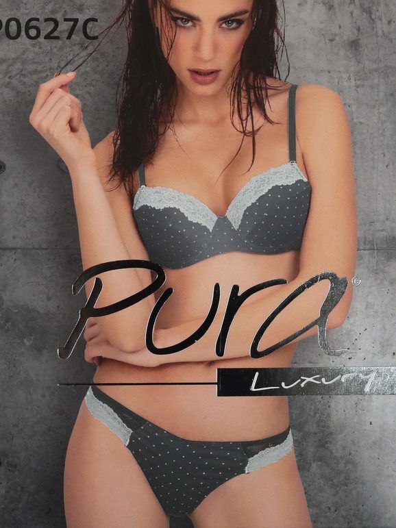 Pura P0627C Push up graduato + brasiliano Completi Intimi donna Nero taglia 04