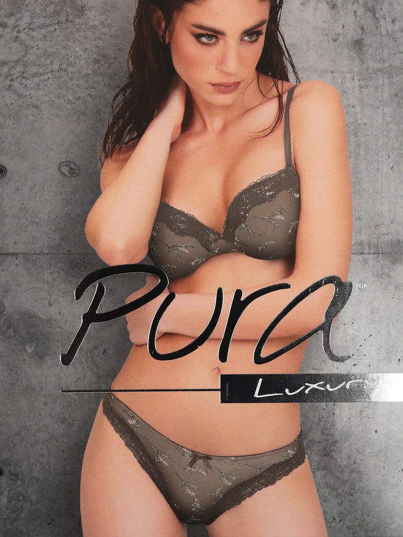 Pura P0645C Push up graduato + brasiliano Completi Intimi donna Nero taglia 02