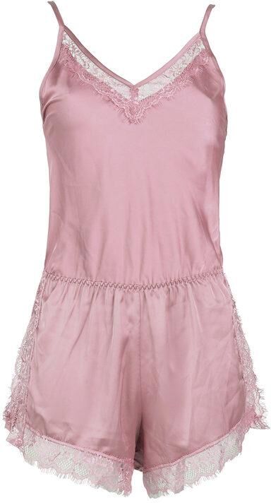 Lovelx Pigiama tuta donna effetto raso con pizzo Pigiami donna Rosa taglia S