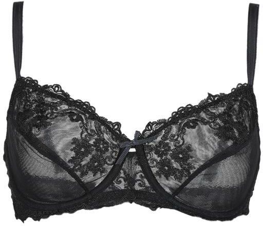 SieLei Reggiseno in tulle ricamato GLAM 1940 coppa C Reggiseni donna Nero taglia 06