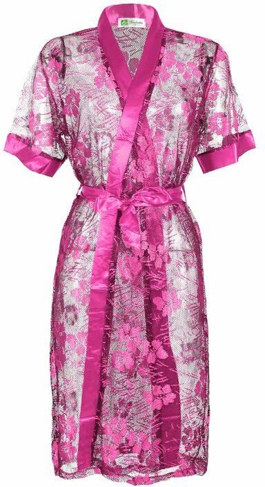 Solada Vestaglia donna in pizzo manica corta Vestaglie donna Fucsia taglia XL