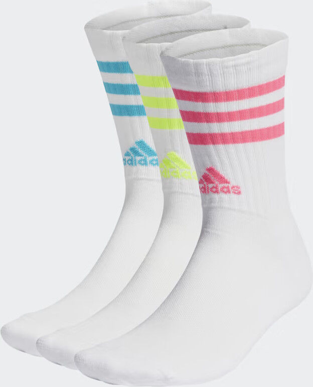 adidas Calze calzini Socks Unisex Bianco cotone 3 stripes Cushioned 3 paia