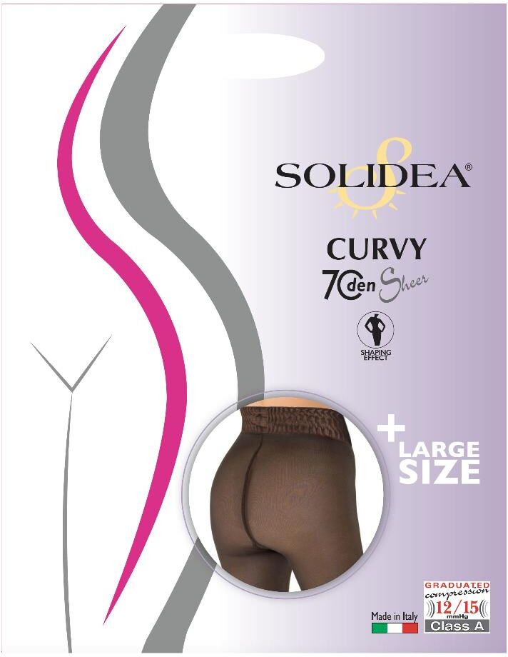 Solidea By Calzificio Pinelli Curvy 70 Sheer Nero 2m-Xl