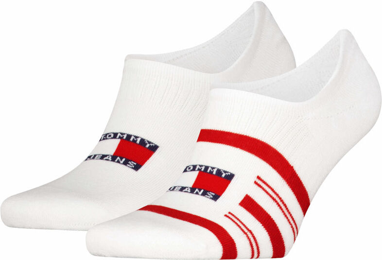 Tommy Jeans Footie Stripes - calzini corti Red/White 43/46