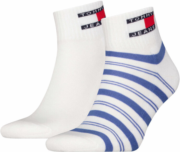 Tommy Jeans Quarter Stripes - calzini corti White/Blue 39/42