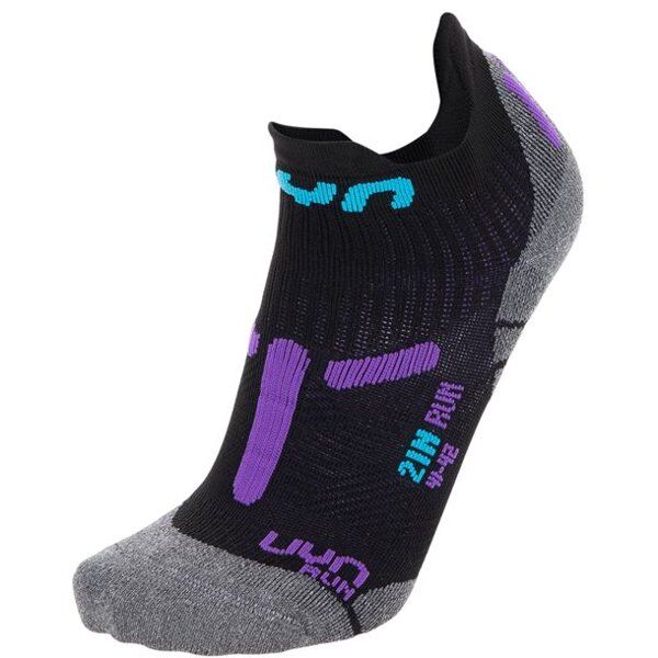 Uyn Lady Run 2In Socks - calzini corti - donna Black/Grey/Violet 41/42