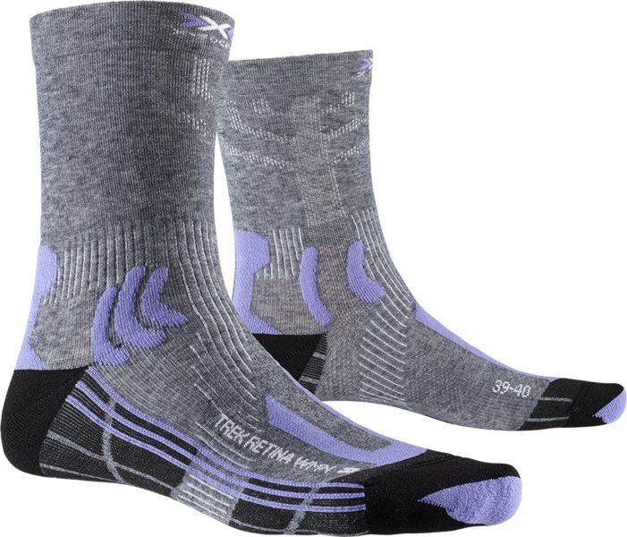 X-Socks Trek Retina W - calzini trekking - donna Grey/Purple 35/36