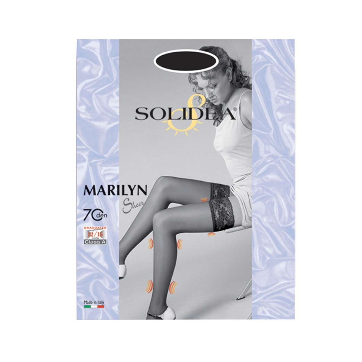 Solidea Marilyn Sheer 70 Calza Autoreggente Nero Taglia 4