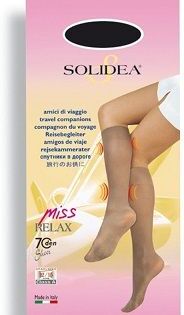 Solidea Miss Relax 70 Sheer Gambaletto Compressione Graduata Camel 3l