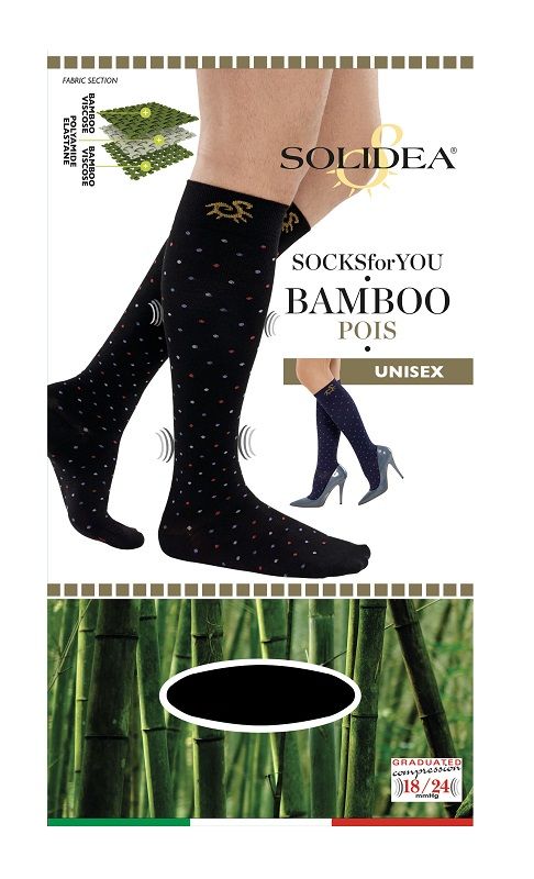 Solidea Socks For You Bamboo Pois Compressione Graduata Nero L 1 Paio