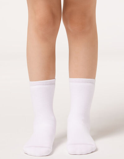 Calzedonia Calze in Spugna di Cotone da Bambini Unisex Bianco 37-39