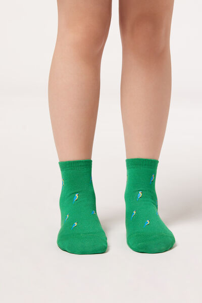 Calzedonia Calze Corte in Fantasia Animali da Bambini Unisex Verde 37-39