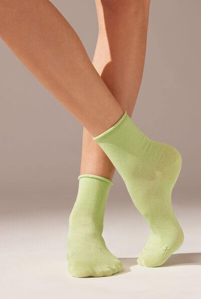 Calzedonia Calze Corte con Glitter Donna Verde TU