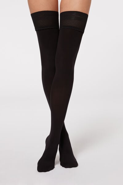 Calzedonia Autoreggenti 50 Denari Soft Touch Donna Nero 3/4