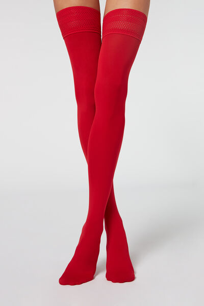 Calzedonia Autoreggenti 50 Denari Soft Touch Donna Rosso 1/2