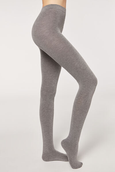 Calzedonia Collant Morbido In Misto Modal E Cashmere Donna Grigio 3