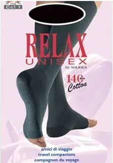 SOLIDEA Relax Unisex 140 DEN Gambaletto Compressivo Punta Aperta Colore Naturale Taglia 4 XL