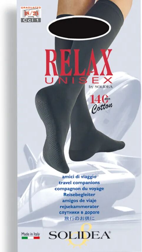 SOLIDEA Relax Unisex 140 DEN Gambaletto Compressivo Colore Blu Scuro Taglia 5