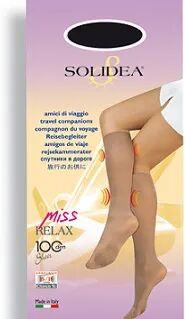 SOLIDEA Miss Relax Sheer 100 DEN Gambaletto Compressivo Colore Cammello Taglia 3