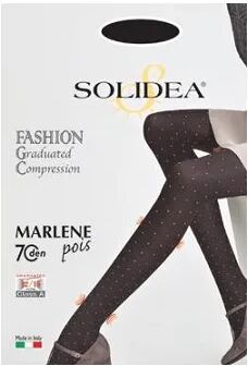 SOLIDEA Marlene Opaque Pois 70 DEN Collant Compressivo Riposante Colore Forest Taglia 4 L