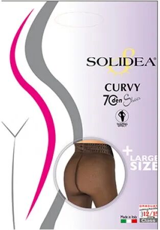 SOLIDEA Curvy Sheer 70 DEN Collant Compressivo Colore Nero Taglia 2 M-XL