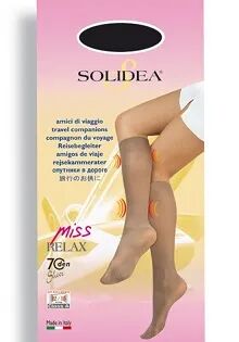 SOLIDEA Miss Relax Sheer 70 DEN Gambaletto Compressivo Colore Cammello Taglia 3